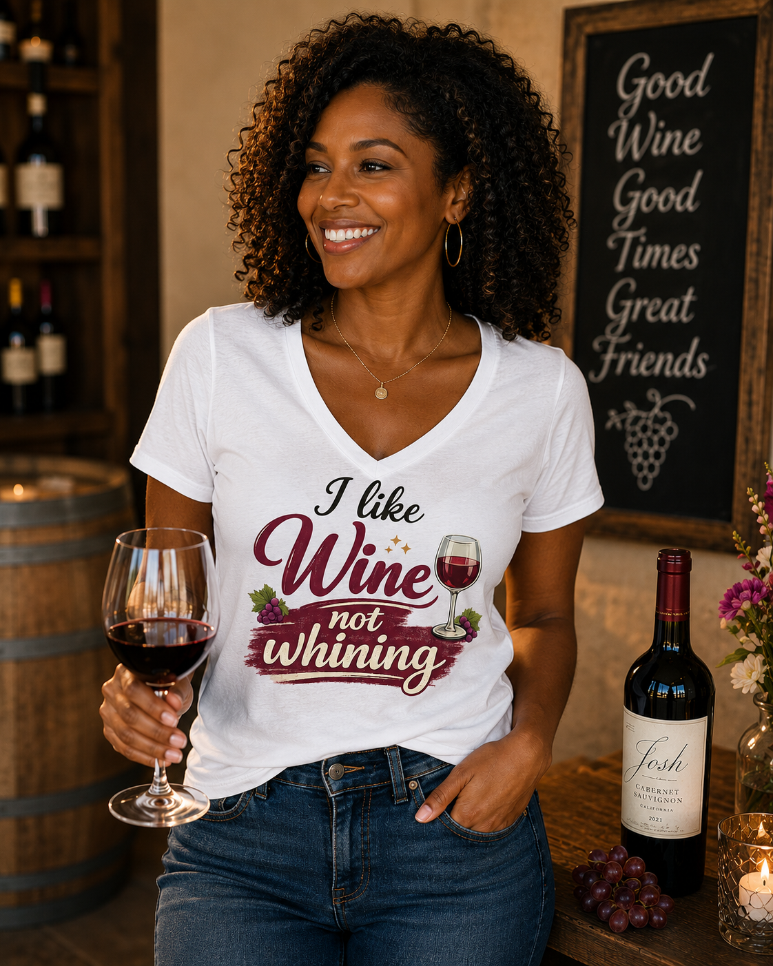 I Like Wine not Whining  Cotton Tee